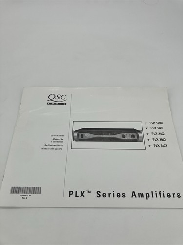 Qsc plx series - amplifiers, user
