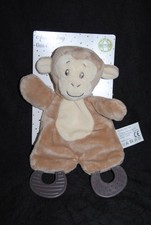 Doudou plat singe beige marron