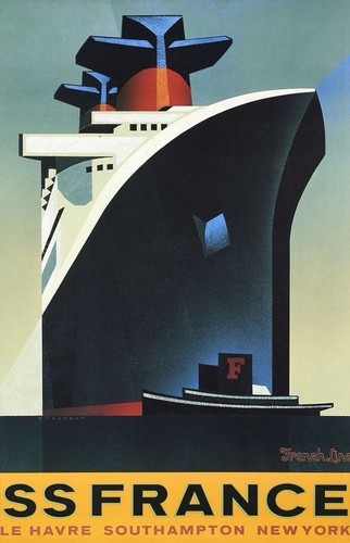 Affiche poster bateau paquebot - bateau,