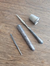 Ancien Nécessaire De Couture En Argent