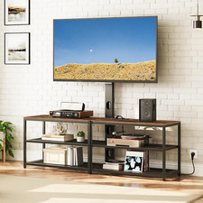 Meuble TV Avec Support Pivotant, Console De Jeu À 3 Niveaux, Console Multimédia 