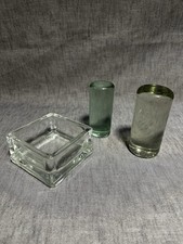 Cendrier ( Lumax Non Signé + 2 Cylindre Presse Papier En Verre
