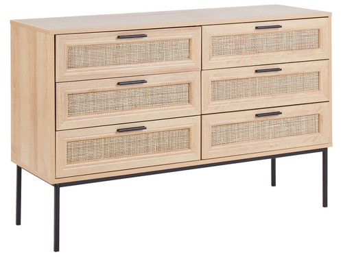 Commode tiroirs rotin - tiroirs,