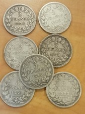 Lot 7x 5 Francs Ecu Louis