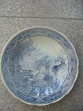 ASSIETTE MURALE FAÏENCE DE DELFT Décor PAYSAGE CHASSE 30,5 cm