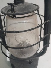 Ancienne Lampe Tempête - Décor COQ  gravure verre - ALG