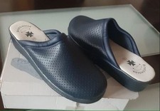 MULES CONFORT en CUIR BLEU MARINE ? SABOTS de TRAVAIL ? T 38 NEUF