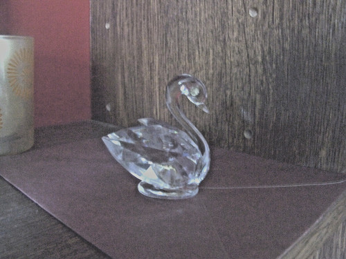 Figurine cygne cristal - cygne, en