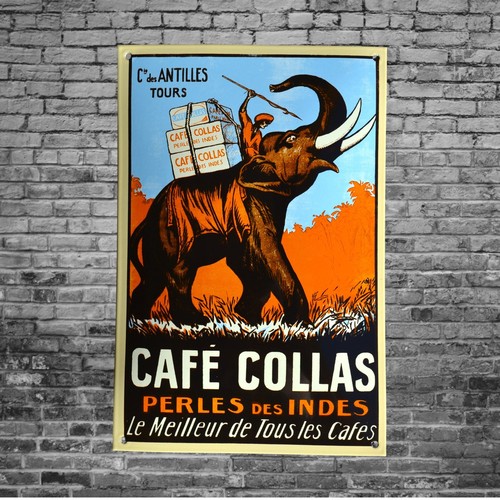 Plaque émaillée cafe collas - émaillée,