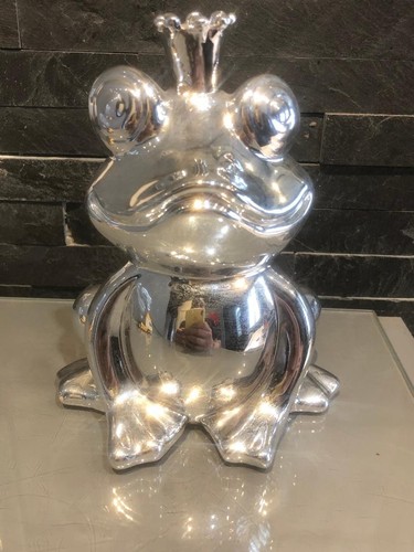 Tirelire argentée grenouille