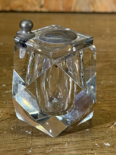 Encrier ancien cristal - encrier, en