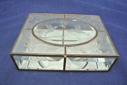 Vintage glass dresser - vintage, tray