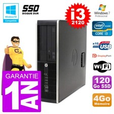 PC HP 6200 SFF Intel i3-2120 RAM 4Go SSD 120Go Graveur DVD Wifi W7