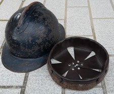 WW2 coiffe d'intérieur cuir marron casque Adrian mod.26 1926 helmet liner t.B-55