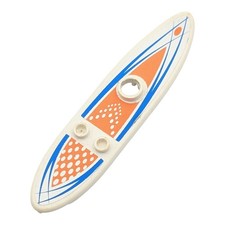 LEGO planche de surf blanche/orange 6075pb02 plage city set 7739