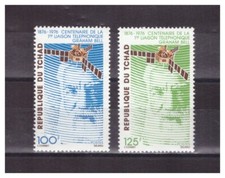 TCHAD .   N°  306 / 307 . 2 VALEURS  GRAHAM  BELL     NEUVES   ** .  SUPERBE .