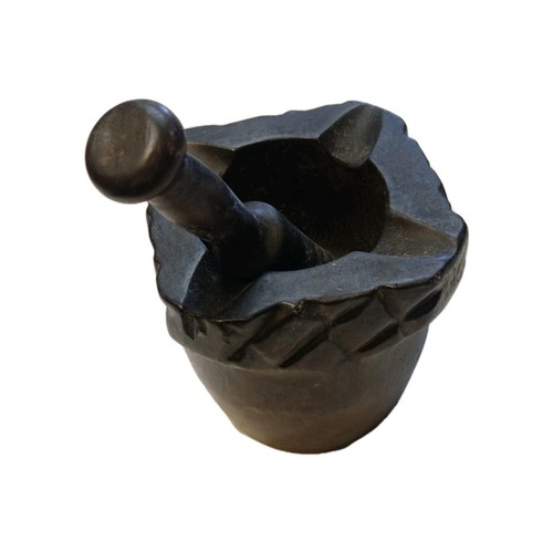 Ancien mortier bois avec - en,