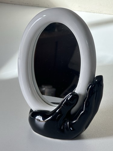 Miroir main céramique vintage - main,