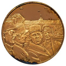 France médaille Général de Gaulle Le débarquement en France 14 juin 1944 vermeil