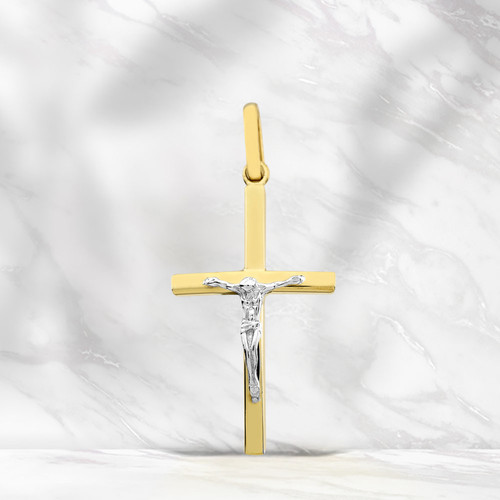 Croix bicolore avec christ - croix,