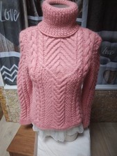 Superbe  Pull Rose ANNY BLATT tricoté main  taille 36 /  38  Neuf