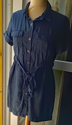 Robe chemisier bleu marine - bleu,
