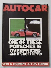 Autocar Magazine 11/1987; Road Tests Porsche 924S, Alfa 75 3.0i V6