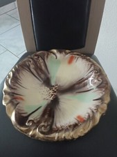 Coupe plat en  céramique Vernissé nacré Irisé Vintage 1950/70 Numéroté 