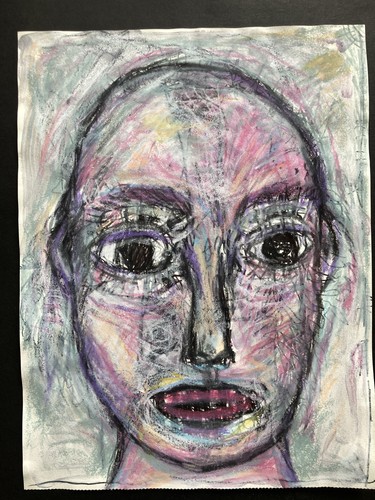 Dessin pastels visage - , portrait