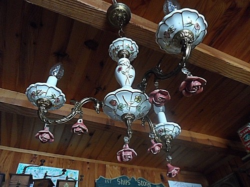 Lustre porcelaine 3 branches - porcelaine,