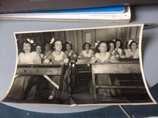 Ancienne Photo Ecole De Fille Bureau Tenue D’epoque Vintage 