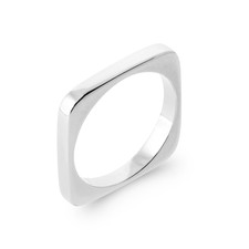 Bague Forme Carrée En Argent