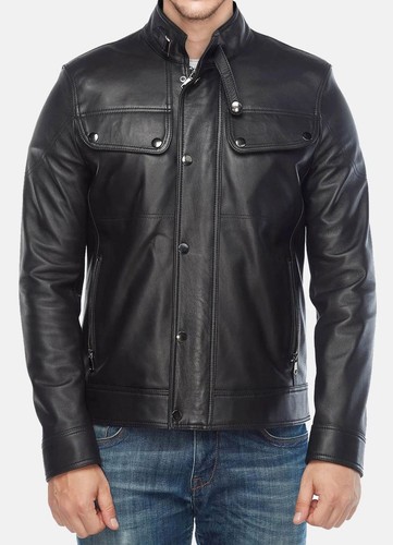 Veste cuir noir - en,