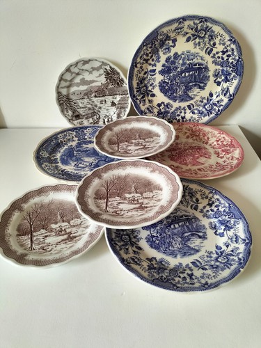Assiettes décor anglais - assiettes,