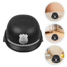  Casque de police britannique 4 pièces : casquette de police anglaise noire,