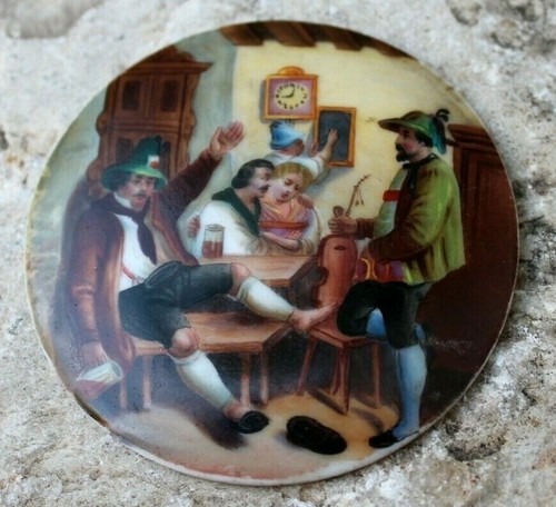 Ancienne miniature peinte sur - ancienne,