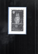 COLLECTION vieux papier ex libris CHOUETTE  ALBERT THIEBAUT PLATON SAGESSE VERIT