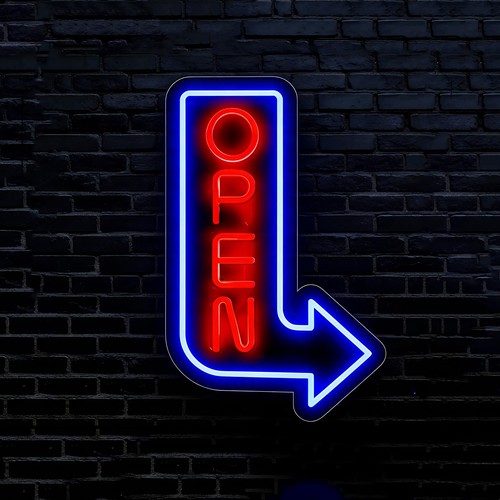 Panneau lumineux led ouvert - lumineux, en