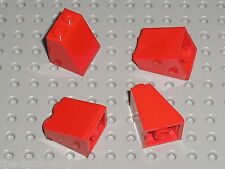 4 x Pièce inclinée LEGO Red slope brick ref 3678b / Set 7898 7239 10151 10216...