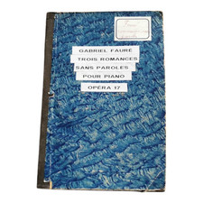 Partitions Braille Gabriel Faure Trois Romances Sans Paroles Music Score 1920