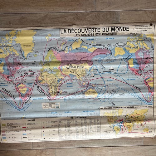 Carte scolaire ancienne - carte,