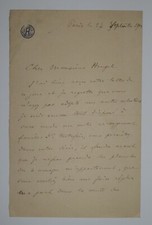 CAHEN Albert - LETTRE