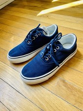 Chaussures plates/sneakers bleues marine Polo Ralph Lauren en coton comme neufs