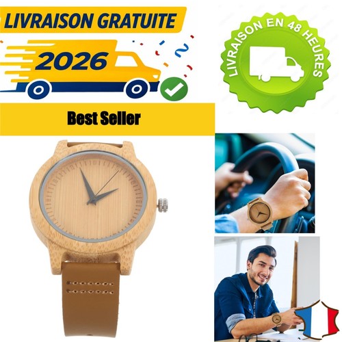 Montre homme bois hemobllo - montre,