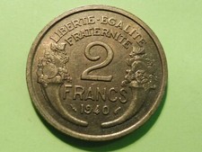 ANCIENNE MONNAIE  2  FRANCS  1940  SUPERBE   ---   A COLLECTIONNER ...