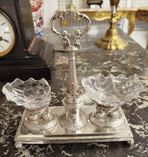 Salière double ARGENT MASSIF poinçon vieillard Empire Argenterie 22MAG 17/10