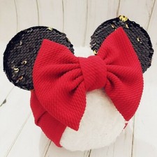 Bandeaux oreilles de Minnie Mouse Mikey avec noeud et paillettes pour bébé fille
