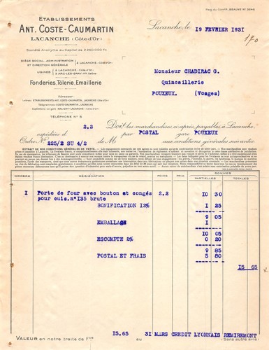 1931 etab ant coste - ,