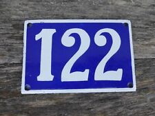 Plaque émaillée ancienne Numéro de rue Maison 122 émail enamel