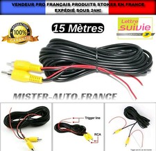 Câble Vidéo RCA 15M Signal Autoradio✅Caméra de Recul ★Voiture+Fil de Détection +